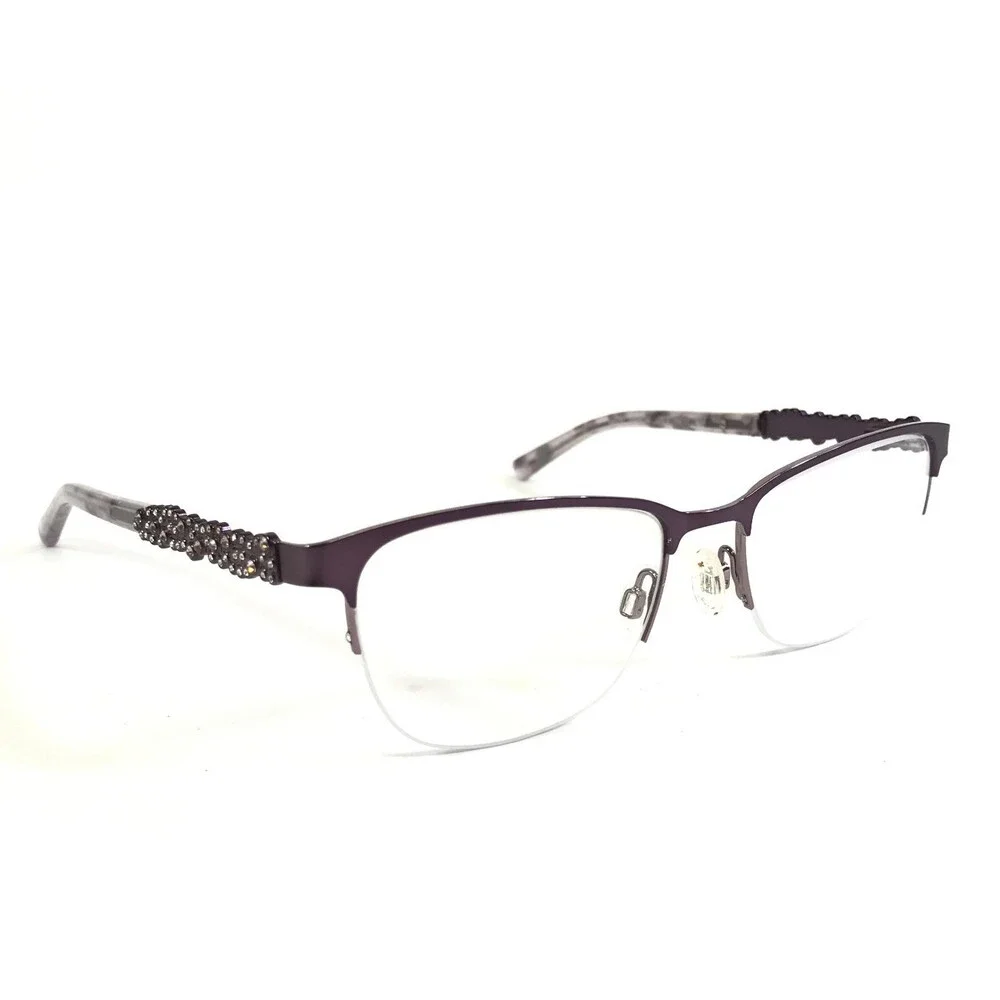 Bebe Eyeglasses Frames BB5177 500 PLUM Purple Cat Eye Swarovski 52-17-135